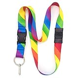 Buttonsmith Rainbow Flag Breakaway Lanyard - with