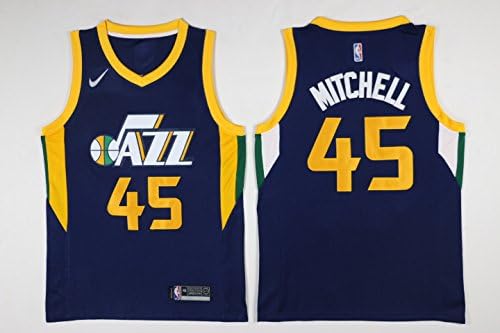 ROSIE NICOLAS Men's Donovan Mitchell Navy Break Replica Player Jersey - Icon Edition (Navy, Small)