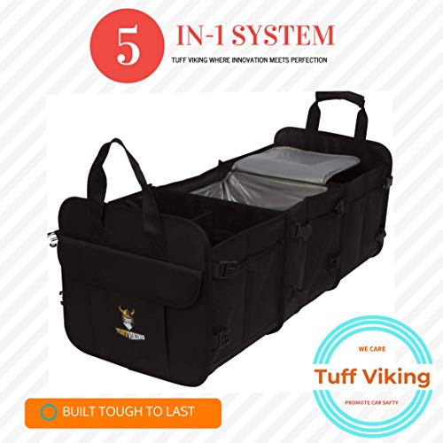Tuff Viking Convertible Large 3 Compartment SUV Trunk Organizer with