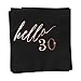 Birthday Black Beverage Cocktail Party Napkins 25 Pack with Rose Gold Foil Printing 4.75 x 4.75 Paper Frenzy, Hello 30