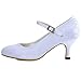 ElegantPark Women Mary Jane Pumps Closed Toe Mid Heel Lace Wedding Bridal Shoes