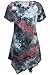 Bepei Womens Scoop Neck Tie Dye Tunic Shirts Short Sleeve Summer Tops Pink and Green