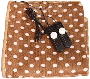 WINTER WARM Electric Fleece Fabric Double Bed Waterproof Autocut Under Blanket with LED Regulator (Multicolour, 60 x 60 Inches)