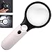 Magnifier 3 LED Light, Super High Clarity Jewelry Loupe Lightweight for Reading Small Prints, Map, Coins, Inspection