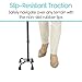 Vive Quad Cane - Walking Stick for Men and Women - Lightweight Adjustable Staff - Comfortable Right and Left Hand Grip for Stability Support - Four Prong Sturdy Aluminum Travel Aid - 4 Tip Black