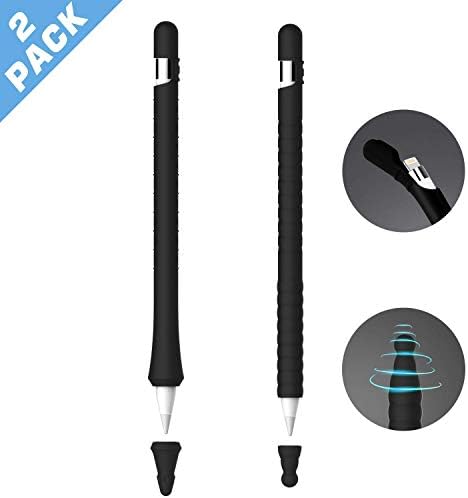 WZHENH Compatible Apple Pencil Case Sleeve, Silicone Drop Proof Skin Cover for Ipad Pencil, Compatible Apple Pen Accessories, 2 Full Body Protective Grip & 2 Nib Cover