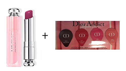 Dior Addict Lip Glow #006 Berry (3.5g / 0.12oz) + Dior Addict Lacquer Stick Lip Card 0.5ml x 4