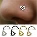Dolland 1 Pc Tiny Heart Nose Stud Screw - Cartilage Tragus Earring Nose Ring Valentine Day Gift,Steel Color