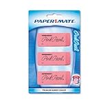 Paper Mate : Pink Pearl Eraser, Large, Three per Pack -:- Sold as 2 Packs of - 3 - / - Total of 6 Each