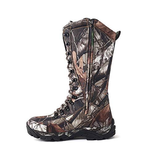 R RUNFUN Men's 16" Snake Bite Waterproof Hunting Boots, Durable Outdoor Hiking Boots，Camo Anti