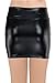 JustinCostume Women's Shiny Metallic Liquid Short Mini Skirt