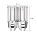 Little World Soap Dispenser Wall Mount, Manual Hand Liquid Shampoo Shower Gel Dispenser Lotion Container 350ml for Office Bathroom Kitchen, Silver 2 Chamber