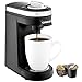 CHULUX Single Serve Coffee Maker, Personal Coffee Brewer Machine for Single Cup Pods & Reusable Filter, 12oz Water Tank, Quick Brewing, One Touch Operation, Compact Size, for Home, Office, RV