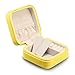 Vlando Small Travel Jewelry Box Organizer - Faux Leather Storage Case for Rings Earrings Necklace - Best Gifts Choice for Girls Women (Yellow)