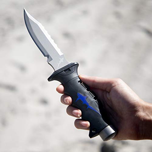 5” Titanium Dive Knife With Leg Strap And Sheath Premium Diving
