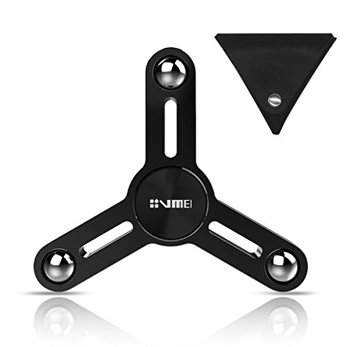 Tri-Spinner Fidget Toy New 2017 All Metal Design Super Fast Long Spins Ceramic Center Quality Spinners Focus Toy for Kids & Adults (Black Plus)