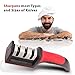 LPVLUX Kitchen Knife Sharpener - Stainless Steel 3-Stage Chef Knife Sharpening Tool With V-Slots For Shaping, Repairing & Polishing Blades - For Straight & Serrated Knives - Non-Slip Grip Base