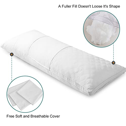 Oubonun Premium Adjustable Loft Quilted Body Pillows Firm and Fluffy