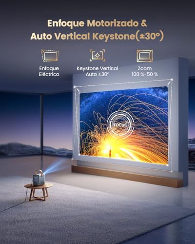 Mini Portable Projector 4K 【Netflix Ready/Dolby】 WiMiUS Projector 1080P FHD with Auto Keystone/E-Focus, Integrated WiFi & Bluetooth Apps, Portable Projector 4K Home Cinema for Mobile/PC/HDMI ARC