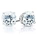 0.90 Ct Round 5mm Sky Blue Aquamarine 925 Sterling Silver Women's Stud Earrings