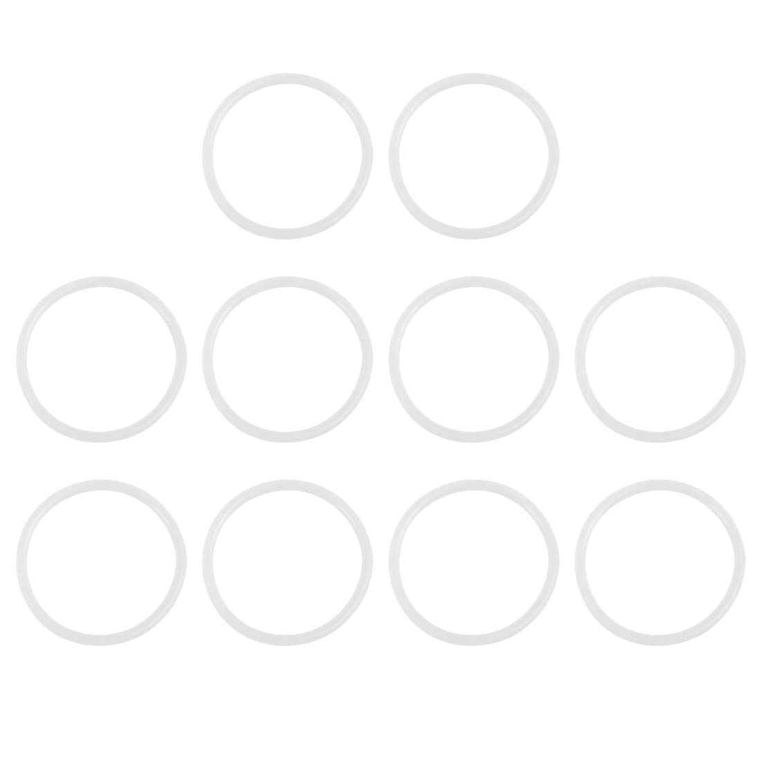 X AUTOHAUX Silicone O-Rings, 45mm OD 38.8mm ID 3.1mm Width VMQ Seal Gasket for Compressor Valves Pipe Repair, White, Pack of 10