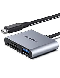Hicober USB C to SD Card Reader, Micro SD Memory Card Reader, Type C to SD Card Reader Adapter 2TB Capacity for MacBook Camera Android Windows Linux and Other Type C Device-Space Grey