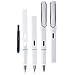 LAMY safari white - Fountain Pen with ergonomic grip & polished steel nib in size M - ideal for any Writing & Calligraphy - including LAMY T 10 blue cartridge - Right-Handed