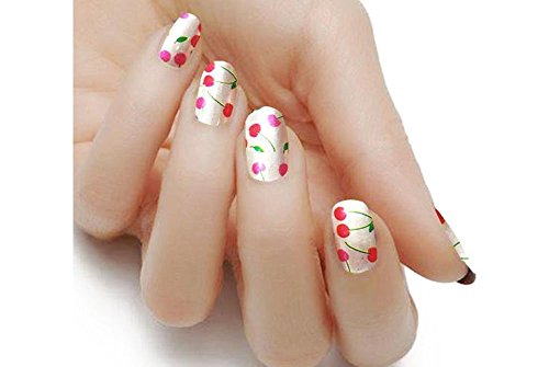 "Cerises" Cherry Patterned Nail Polish Strips