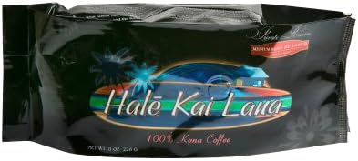 Hale Kai Lana, 100% Kona Coffee, Medium Roast, 8 oz. (1/2 Lb), Whole Bean