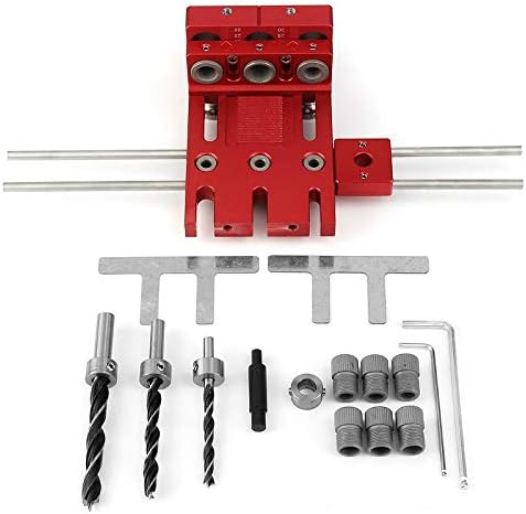 RENZHEN Dowelling Jig for Furniture Fast Connecting Cam Fitting 3 In 1 Woodworking Drill Guide Kit Locator Aluminium Alloy