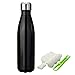 KING DO WAY Double Wall Vacuum Insulated Stainless Steel Water Bottle, 17 oz - Black
