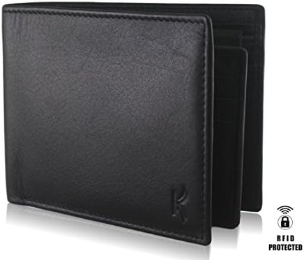 Men’s Genuine Leather RFID Blocking Wallet Slim Bifold, Coin Pocket, Best ID Theft Protection