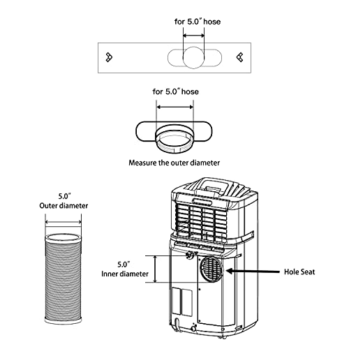 gulrear Sliding Door Air Conditioner Kit,Max Adjustable Length 228cm