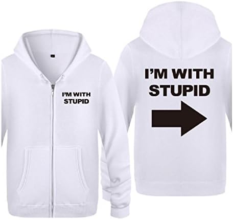Sheng XiMen Full-Zip Vogue I'm with Stupid Letter Printed All-Match Cardigan Coat 4 M