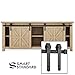 SMARTSTANDARD 7FT Mini Sliding Barn Door Hardware Track Kit -Super Smoothly and Quietly -Used for Double Opening Cabinet, TV Stand, Closet, Window -Fit 21