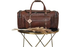 Leather Travel Bag Duffel for Men, Weekender Bag Luxury Overnight Carry-On, Mens Leather Duffel Bag, Vintage Style Traveler G