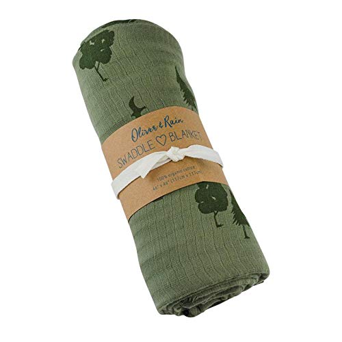 Oliver & Rain Baby Swaddle Blanket Newborn 100 Organic Cotton Muslin