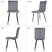 HOMECHO Dining Chair Set of 4, Fabric Cushion Seat Back, Modern Mid Century Living Room/Kitchen Side Chairs with Sturdy Metal Legs, Gray