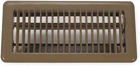 Registers, Grilles & Vents - Rocky Mountain Goods Floor Register 4X12 (Duct Opening Measurements) - Heavy Duty Walkable Register - Premium Finish - Easy Adjust air Supply Lever - 4 inch by 12 Inch Floor Vent (Brown)