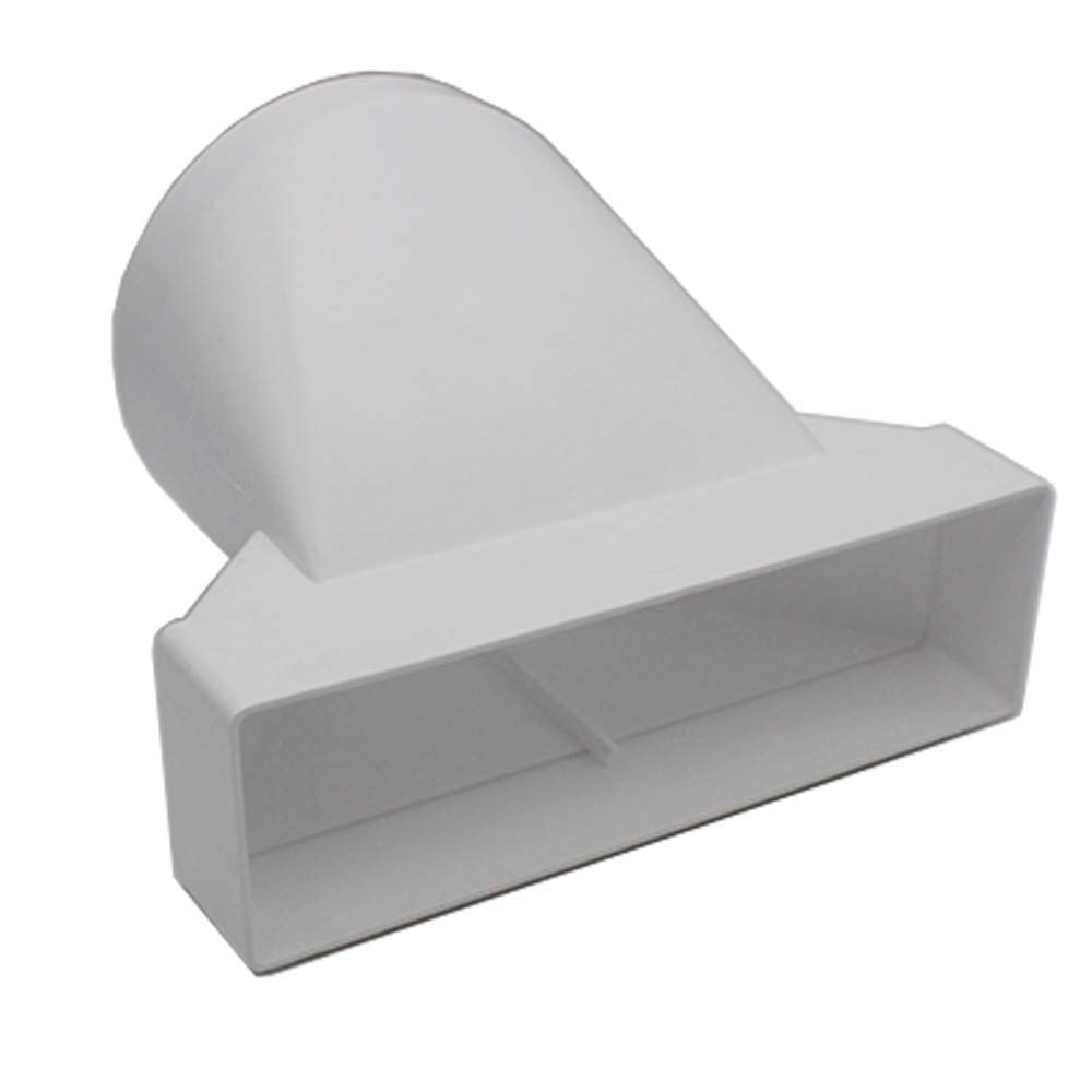 Kair Ducting Adaptor 204mm x 60mm to 125mm - 5 inch Rectangular to Round Straight Channel Connector for Converting to Different Size Duct Systems