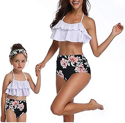 Douleway Famille Maillot De Bain Bikini Maman Et Fille Halter Ruffles Evider A Bretelle 2 Piece Beachwear Maillot De Bain Bebe Fille 2 Ans Fille Maillots De Bain Eng Bouldermicrofinance Org