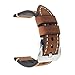 Brown 24mm Genuine Leather Wristwatch Watch Band Oil Tan Vintage Watchband for Men with Stainless Buckle