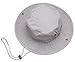 Summer Outdoor Boonie Hunting Fishing Safari Bucket Sun Hat with adjustable strap(Grey,LXL)