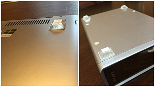 Clear Rubber Feet (53 Pack) Self Stick Bumper Pads - Made in USA - Adhesive Tall Square Bumpers for Electronics, Speakers, Laptop, Appliances, Furniture, Computers