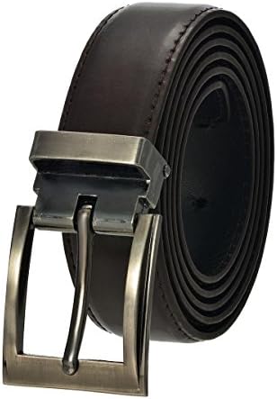 Men's Solid Leather Belt (30, Dark Brown) style #A7
