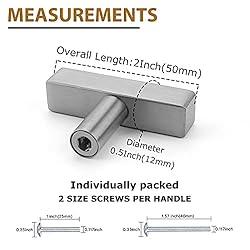 POWPULL | 10 Pack Brushed Nickel Drawer Knobs