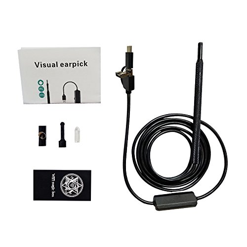 Cainda WiFi Wireless Ear Endoscope Camera for iPhone Android Windows, 3 in 1 USB Ear Cleaner, 6 Adjustable LED Lights, Wireless Visual Earpick Otoscope, Waterproof Borescope Inspection Camera