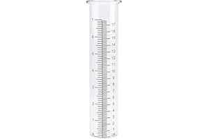 QMET 7" Capacity Rain Gauge Glass Replacement Tube for Yard Garden Outdoor Home (1PC)