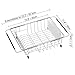 iPEGTOP Expandable Multifunctional Dish Drying Rack, Over The Sink, in Sink Or On Counter Dish Drainer Rack Organizer Shelf with White Utensil Silverware Holder, Rustproof Stainless Steel