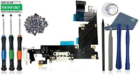 iPhone 6 Plus Replacement Internal Charging Charge Port Flex Cable "Do-It-Yourself" Repair Kit - DIYMOBILITY (White (w/Expert Kit))